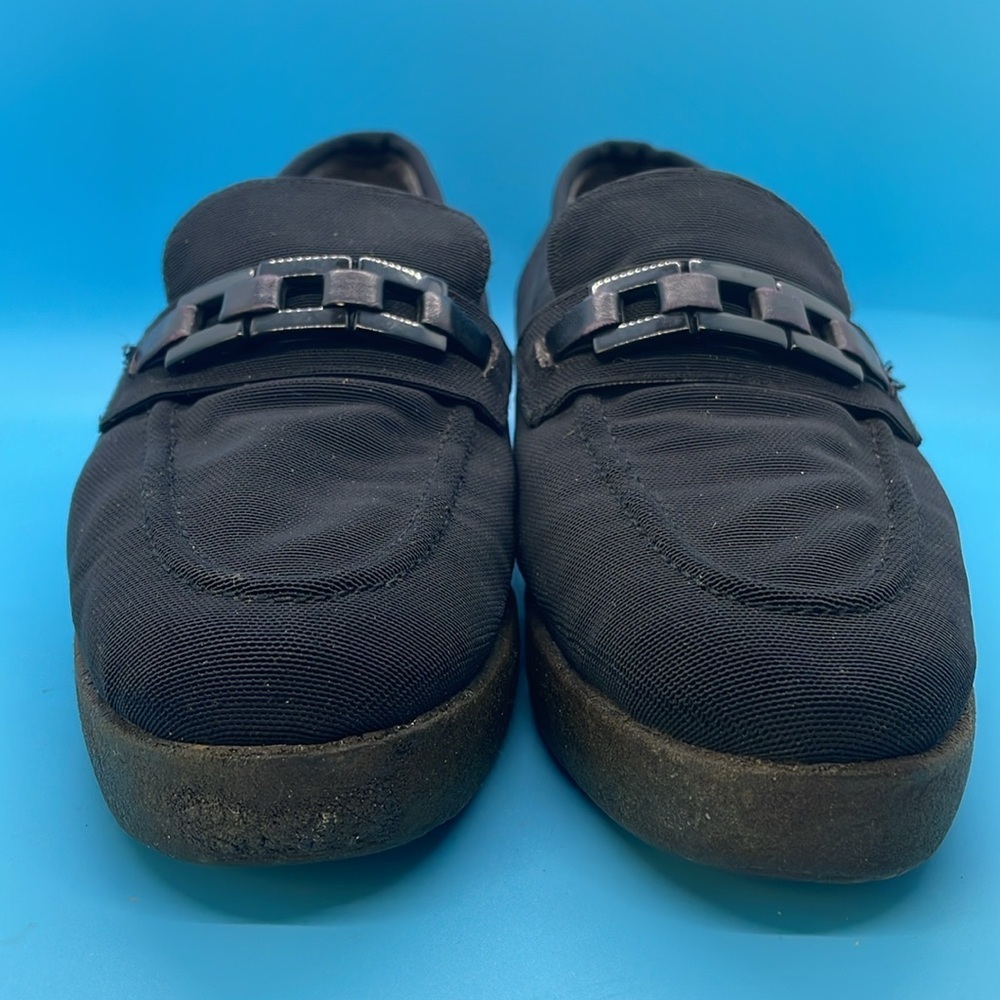 Stuart Weitzman Black Gauze Stretch Rover Loafer